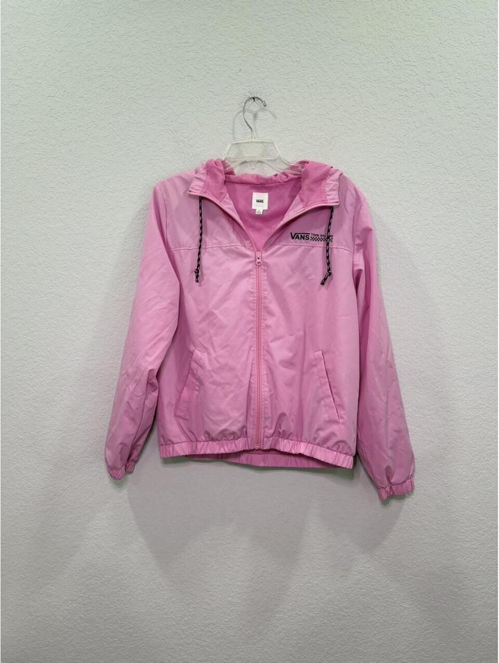 Vans pink windbreaker jacket with hood - S